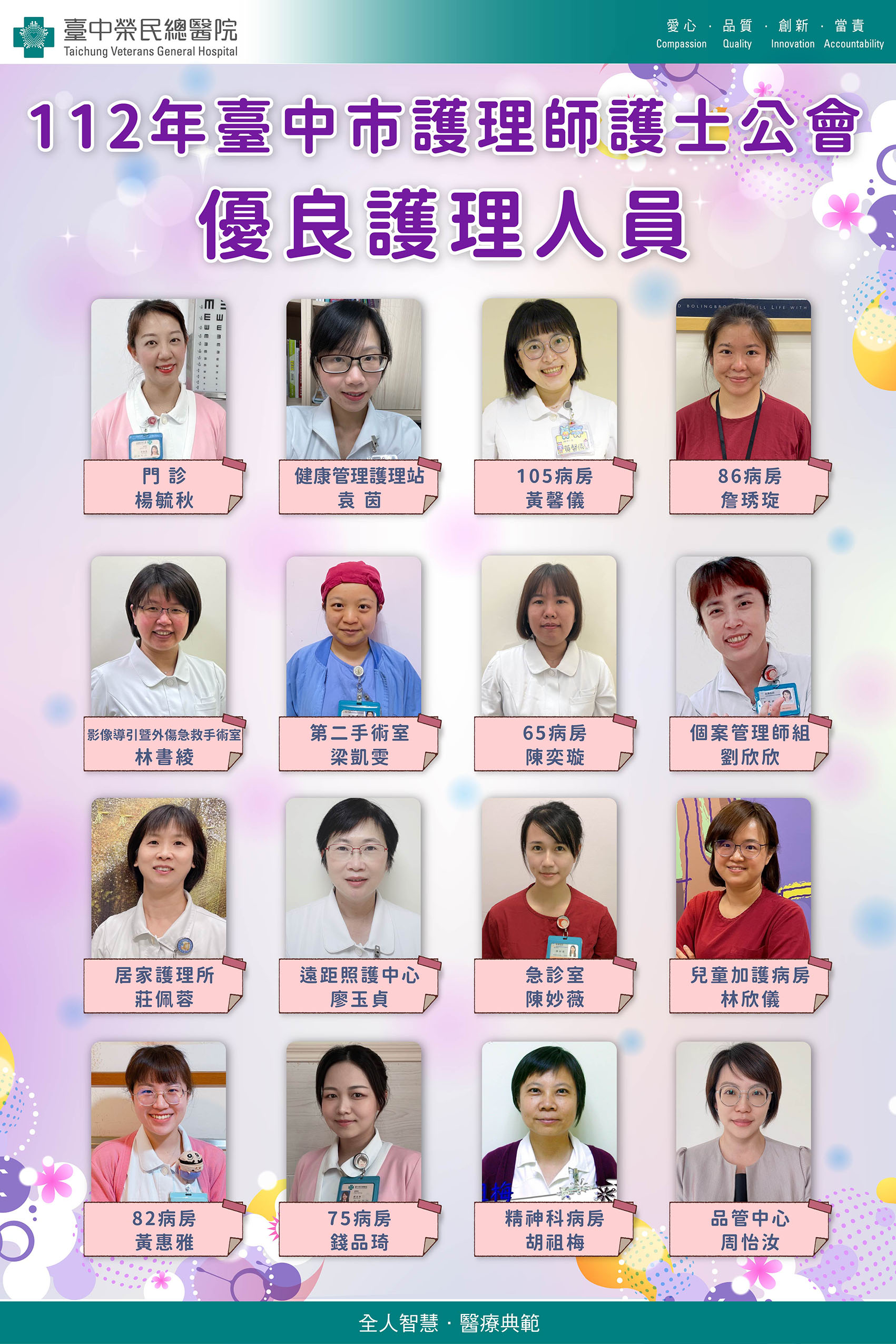 台中市護理師護士公會優良護理人員