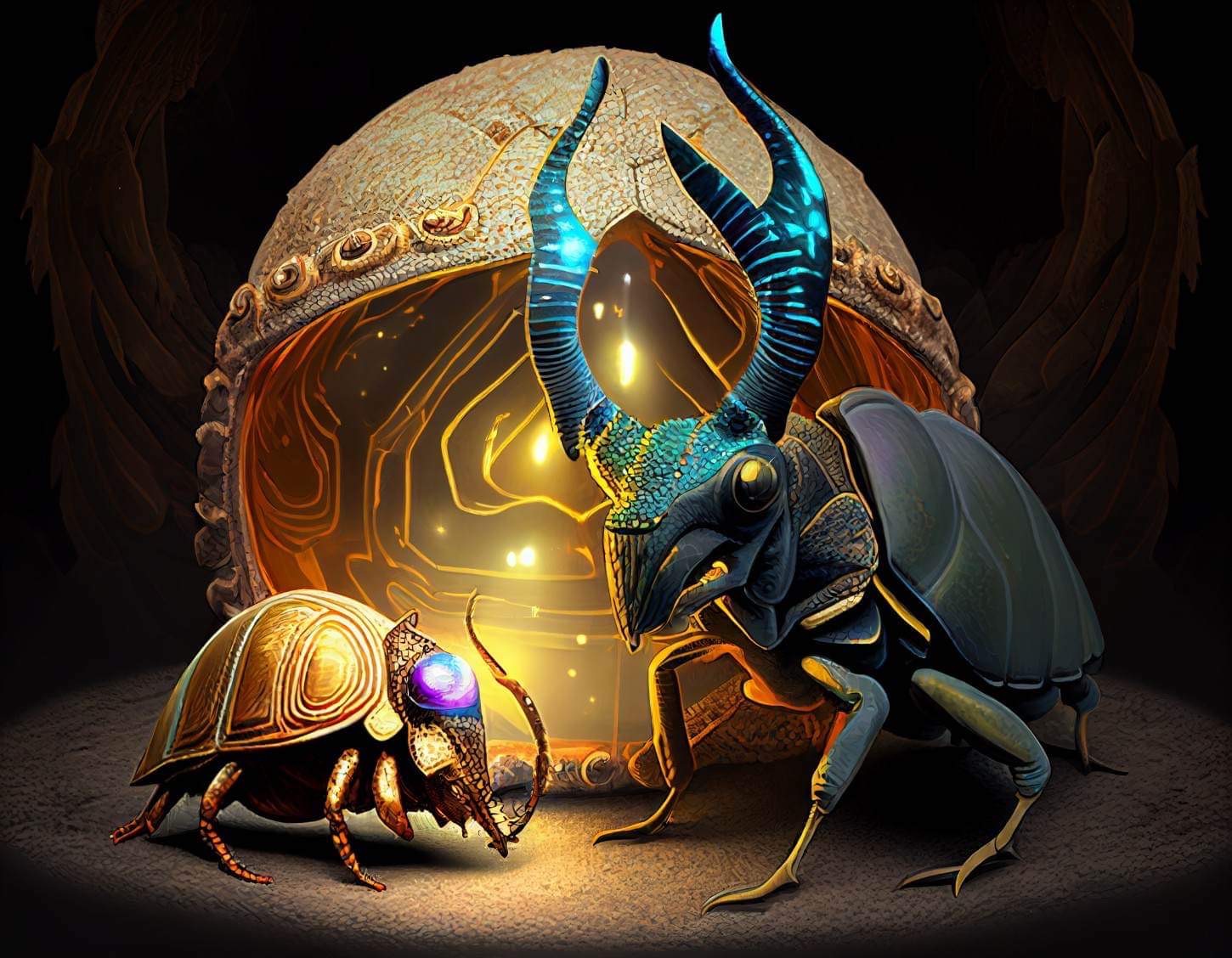 獨角仙與變色龍的地底探險 (小石 發想)