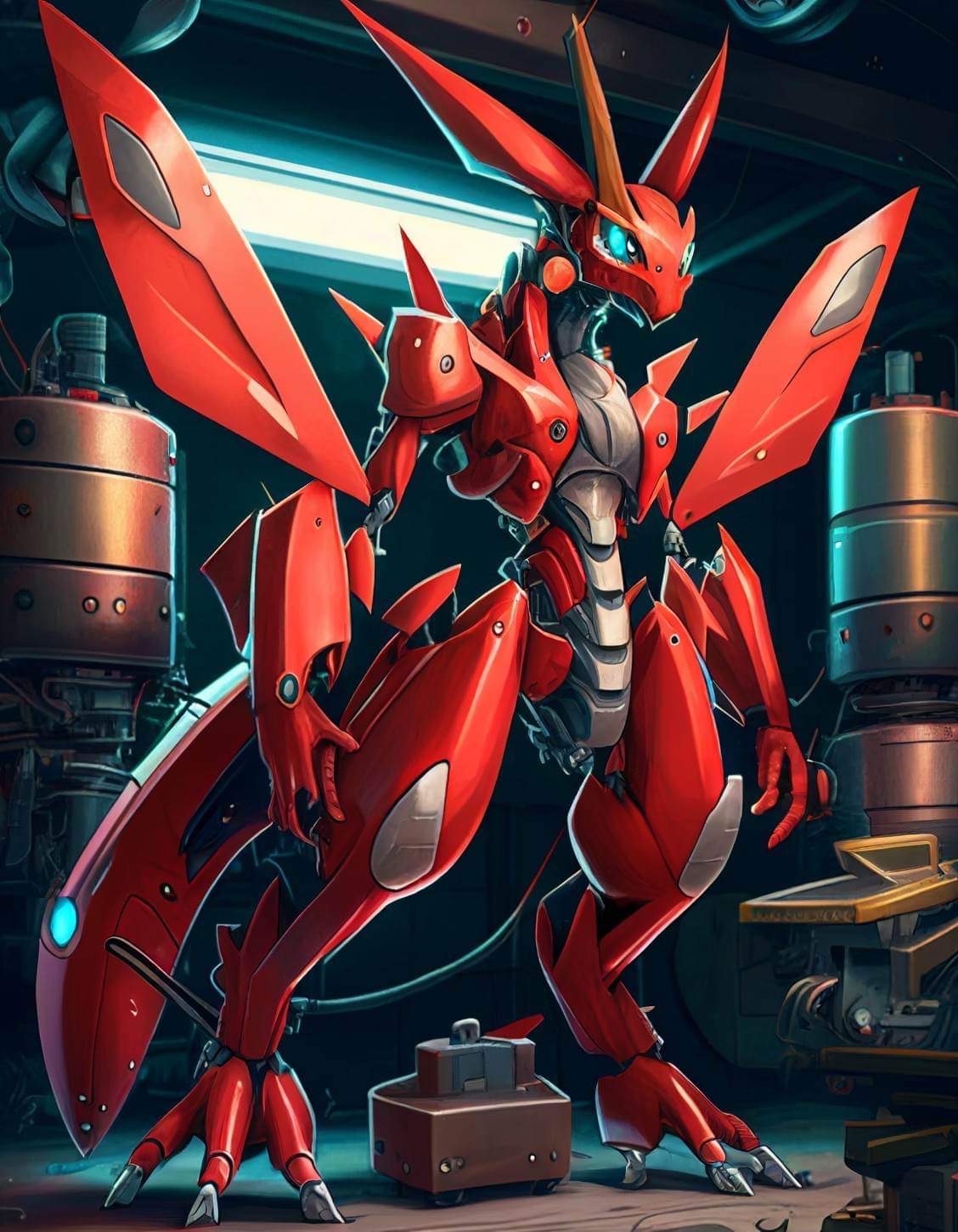 工廠裡的機械服巨鉗螳螂(大石 發想)