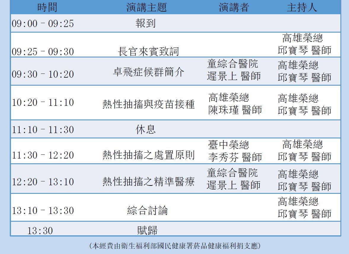 高雄卓飛繼續教育課程表