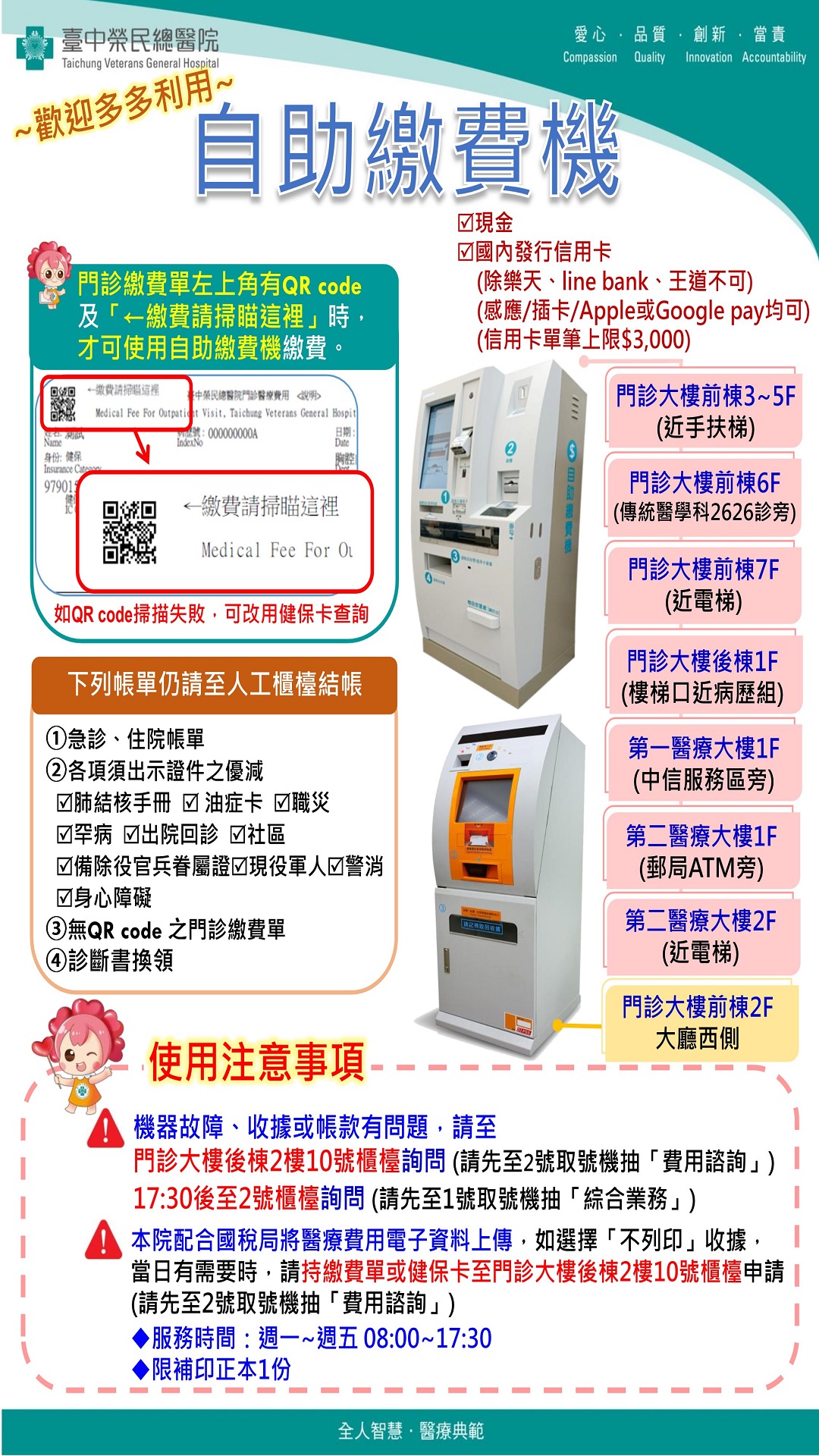 自助繳費機繳費,歡迎多多利用!