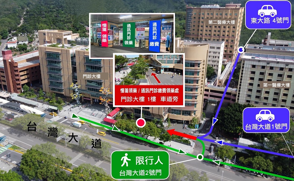 戶外便捷繳費領藥地點指引圖 戶外便捷繳費領藥地點指引圖